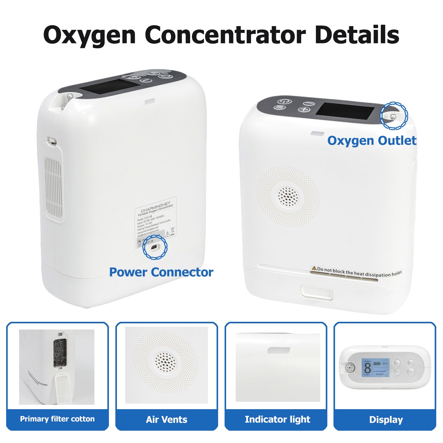 Pulse Dose 1-8L Portable Oxygen Concentrator  —— CHO-08
