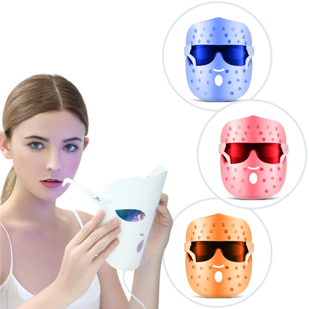Three Colors LED Facial Mask Photon Rejuvenate Skin Wireless Mask Recovery Skin LED Therapy Mask 036S/036A