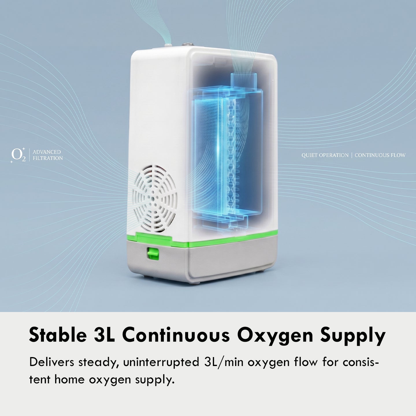 3L Portable Oxygen Concentrator With 8 Hour Battery - HCN-M01
