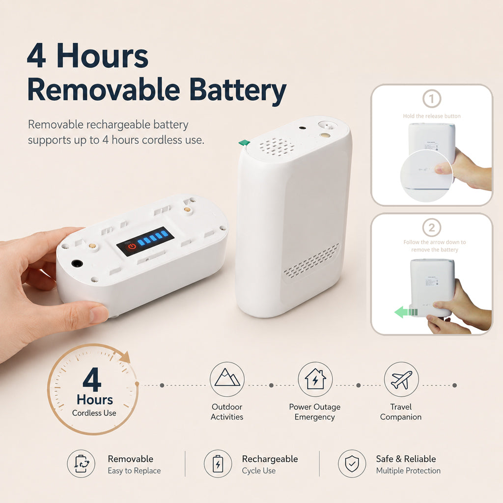New Lightweight 3L/M Portable Battery  Oxygen Concentrator For Travel Use - C-YS10-B