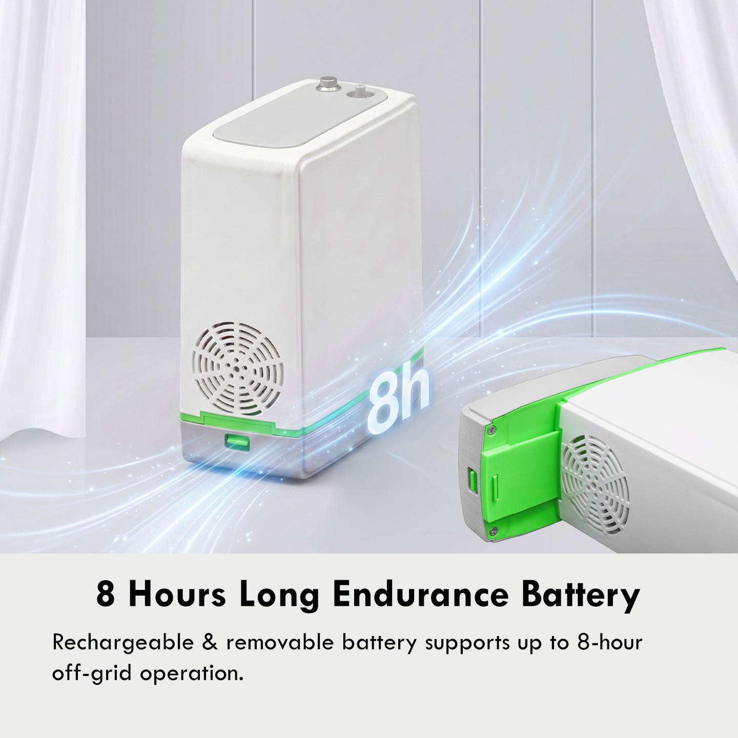 3L Portable Oxygen Concentrator With 8 Hour Battery - HCN-M01