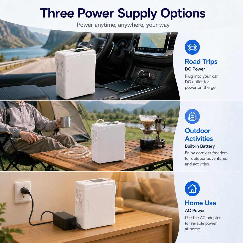 Lightweight 1-8L Pulse Dose & Continuous Flow Oxygen Concentrator For Travel Use —— CHO-06