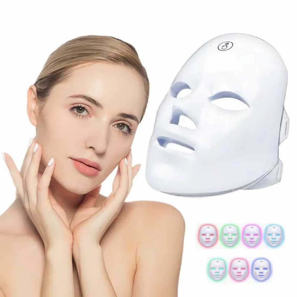 Photon LED Red Light Therapy Face Mask Silicone LED Far Infrared Mask With 7 Different Lights-SP-1100