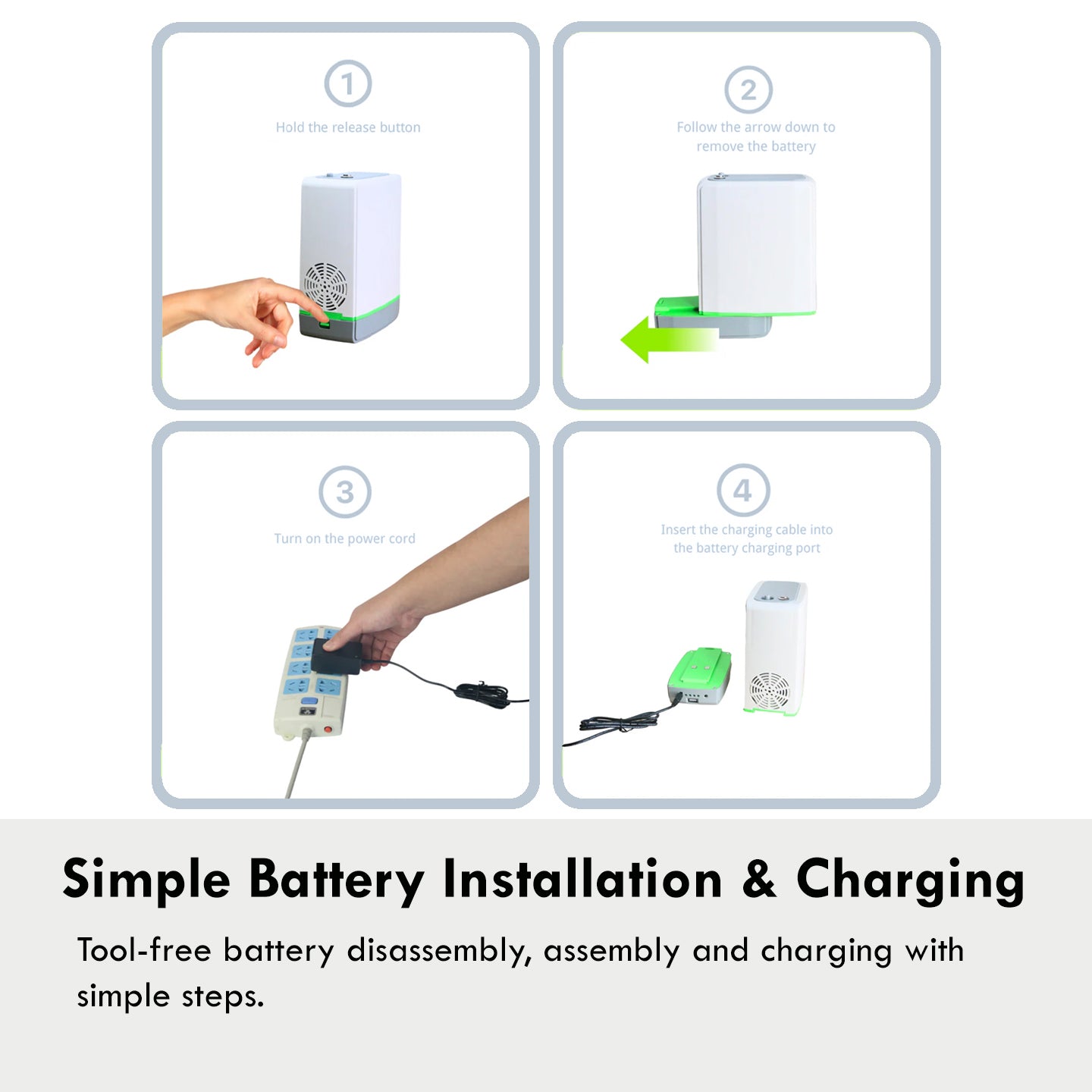 3L Portable Oxygen Concentrator With 8 Hour Battery - HCN-M01