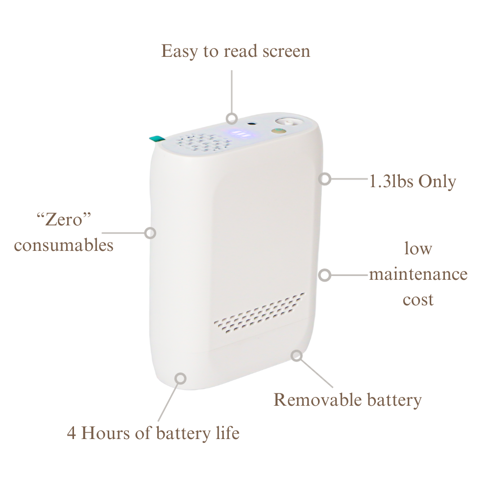 3LPM Mini Portable Battery Oxygen Concentrator For Travel Use - C-YS10-B